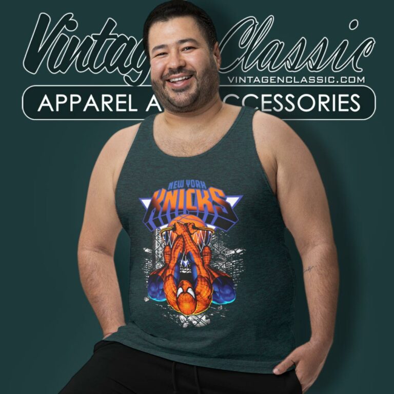 Spiderman New York Knicks Tank Top Racerback Spiderman New York Knicks Tank Top Racerback