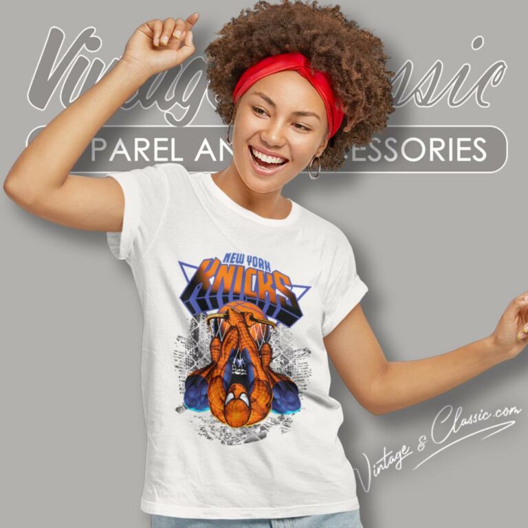 Spiderman New York Knicks Women T Shirt Spiderman New York Knicks Women T Shirt