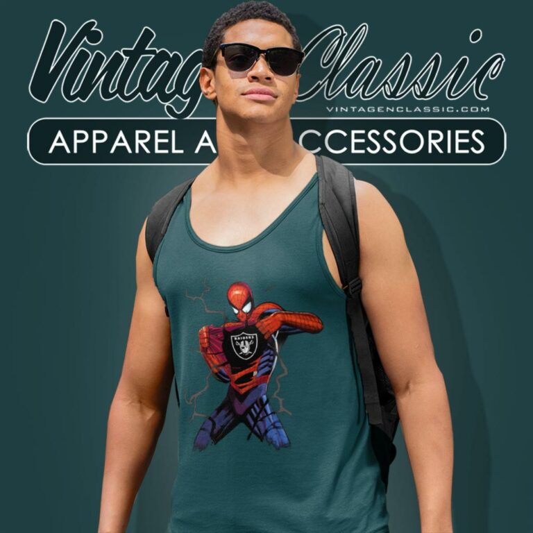 Spiderman Oakland Raiders Tank Top Racerback Spiderman Oakland Raiders Tank Top Racerback