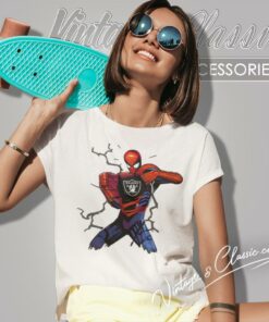Spiderman Oakland Raiders Women T Shirt