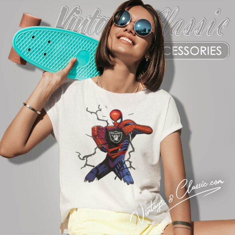 Spiderman Oakland Raiders Women T Shirt Spiderman Oakland Raiders Women T Shirt