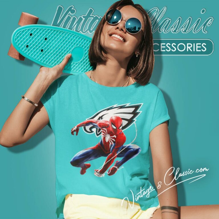 Spiderman Philadelphia Eagles Women T Shirt Spiderman Philadelphia Eagles Women T Shirt