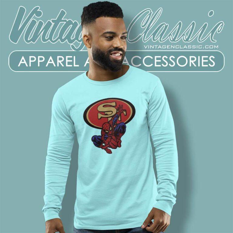 Spiderman San Francisco 49ers Long Sleeve Tee Spiderman San Francisco 49ers Long Sleeve Tee