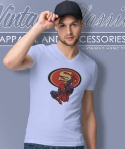 Spiderman San Francisco 49ers V Neck TShirt