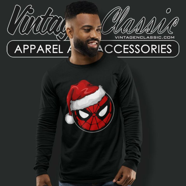 Spiderman Santa Hat Long Sleeve Tee Spiderman Santa Hat Long Sleeve Tee