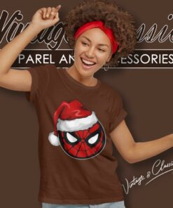 Spiderman Santa Hat Women T Shirt
