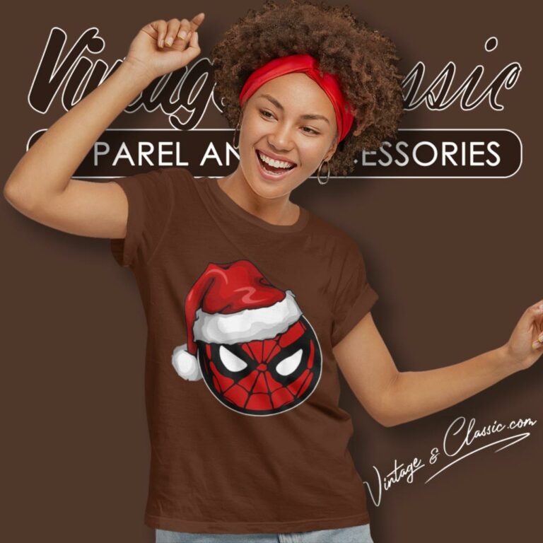 Spiderman Santa Hat Women T Shirt Spiderman Santa Hat Women T Shirt