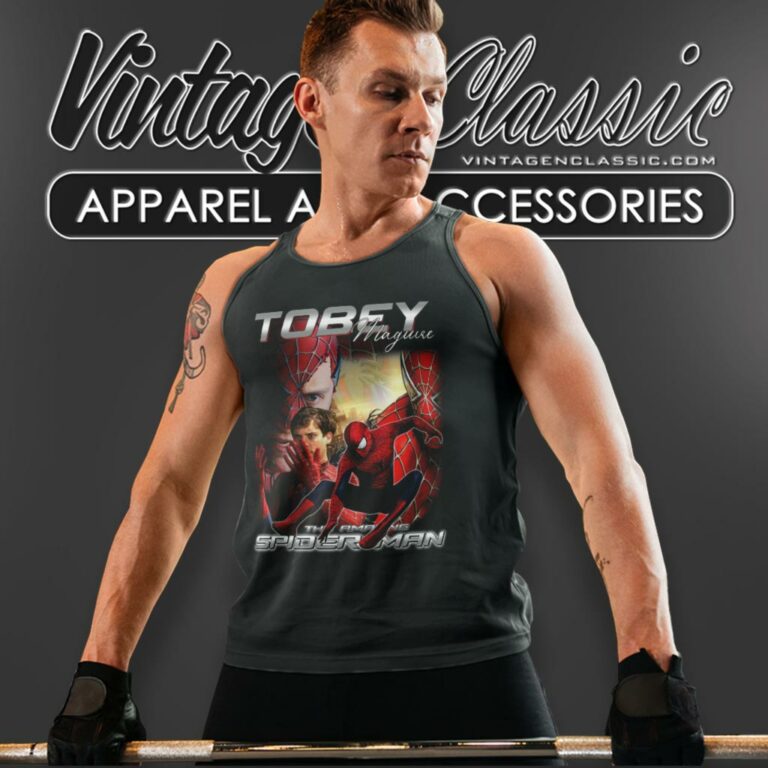Spiderman Tobey Maguire Tank Top Racerback Spiderman Tobey Maguire Tank Top Racerback
