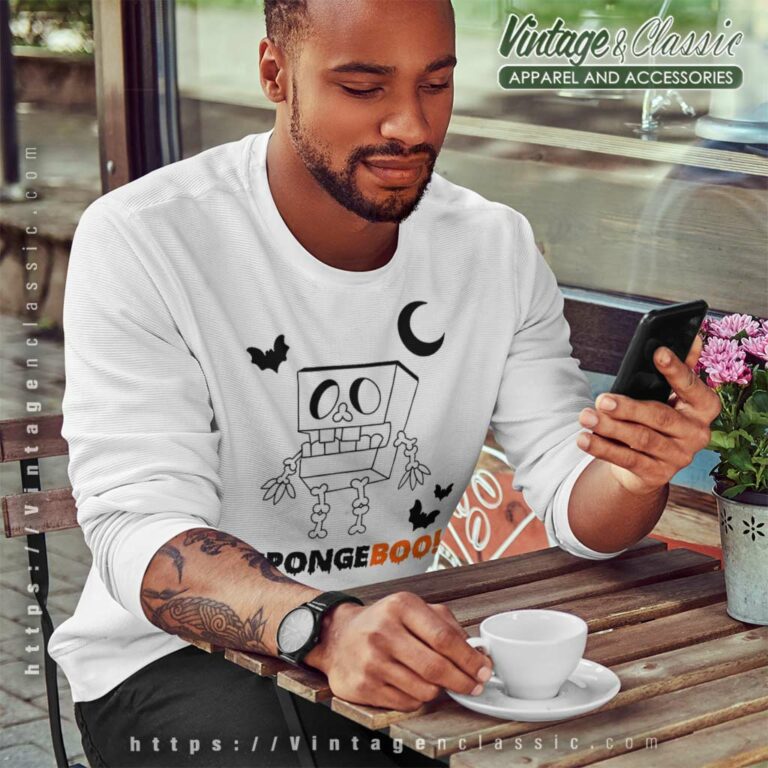 Sponge Boo Skeleton Halloween Sweatshirt Sponge Boo Skeleton Halloween Sweatshirt