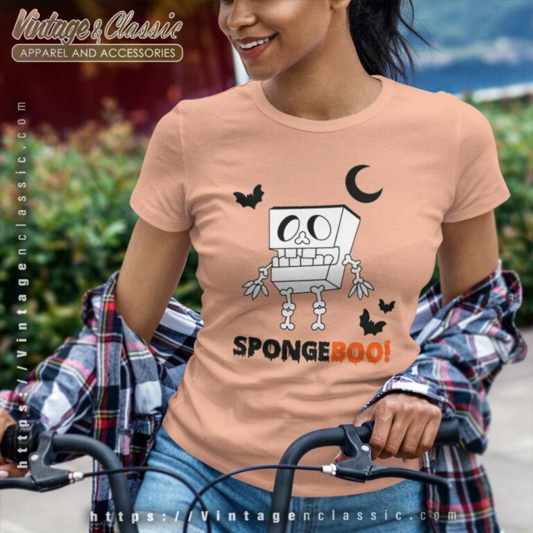 Sponge Boo Skeleton Halloween Women TShirt Sponge Boo Skeleton Halloween Women TShirt