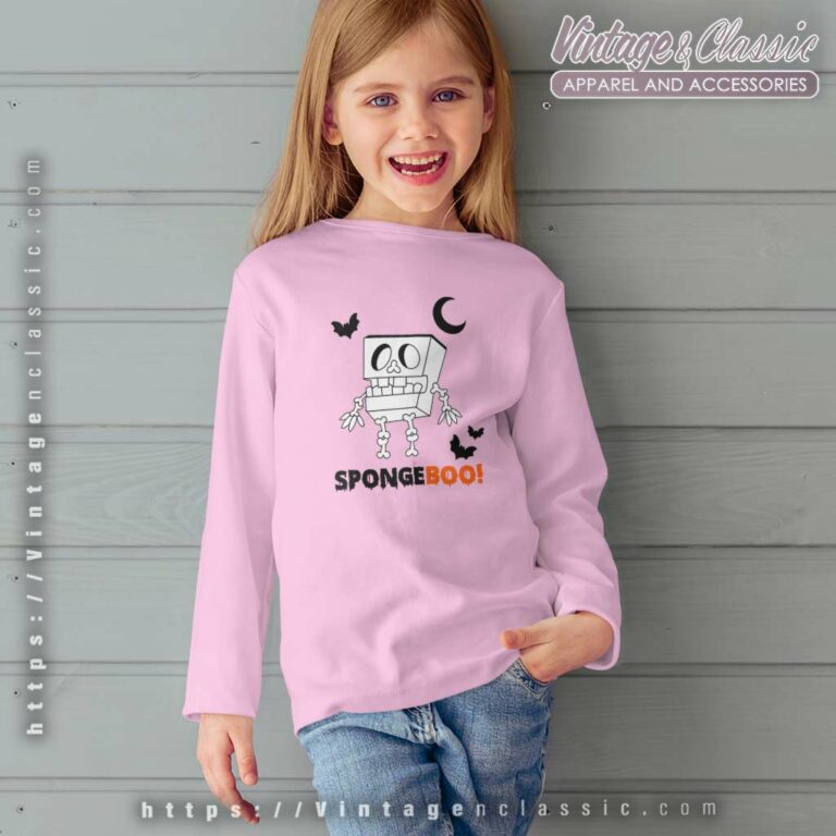 Sponge Boo Skeleton Halloween kids Longsleeves Sponge Boo Skeleton Halloween kids Longsleeves