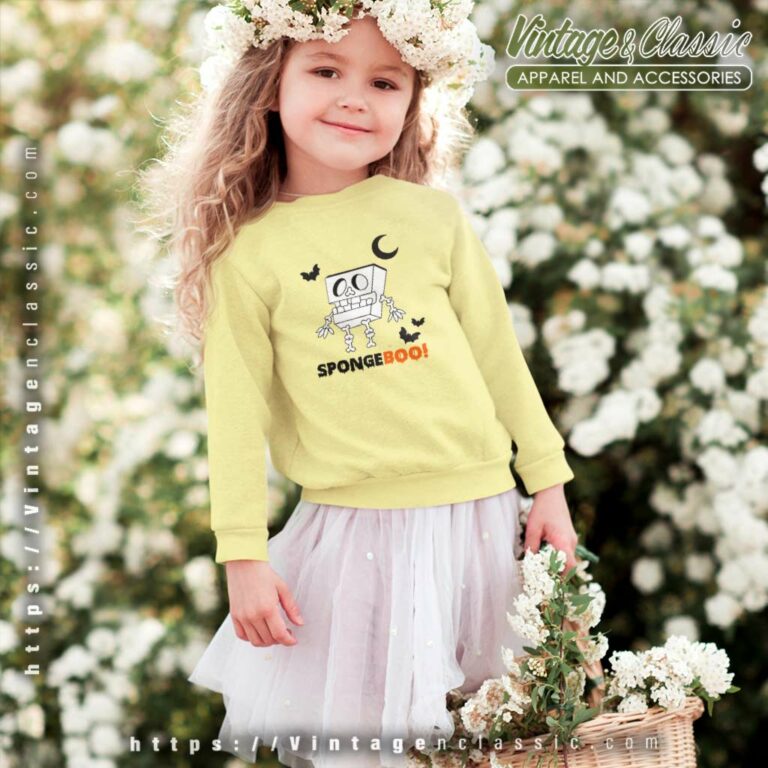 Sponge Boo Skeleton Halloween kids Sweetshirt Sponge Boo Skeleton Halloween kids Sweetshirt
