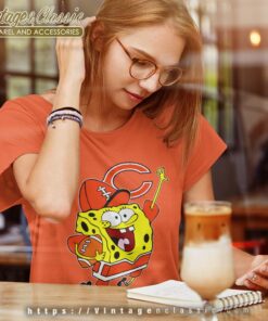Spongebob Chicago Bears Football Shirt Women T shirt