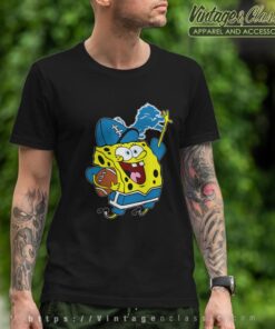 Spongebob Detroit Lions Football Shirt T shirt