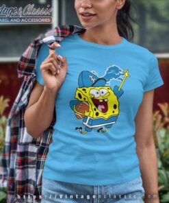 Spongebob Detroit Lions Football Shirt Women T shirt