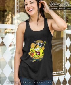 Spongebob Jacksonville Jaguars Football Shirt Tank Top Racerback