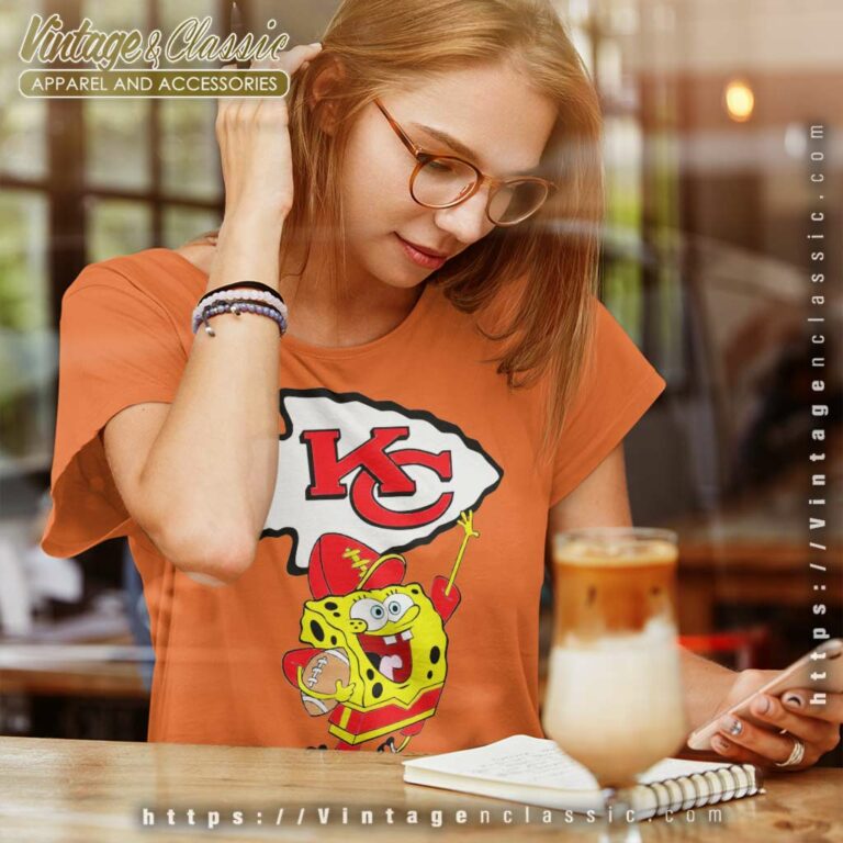 Spongebob Kansas City Chiefs Women TShirt Spongebob Kansas City Chiefs Women TShirt