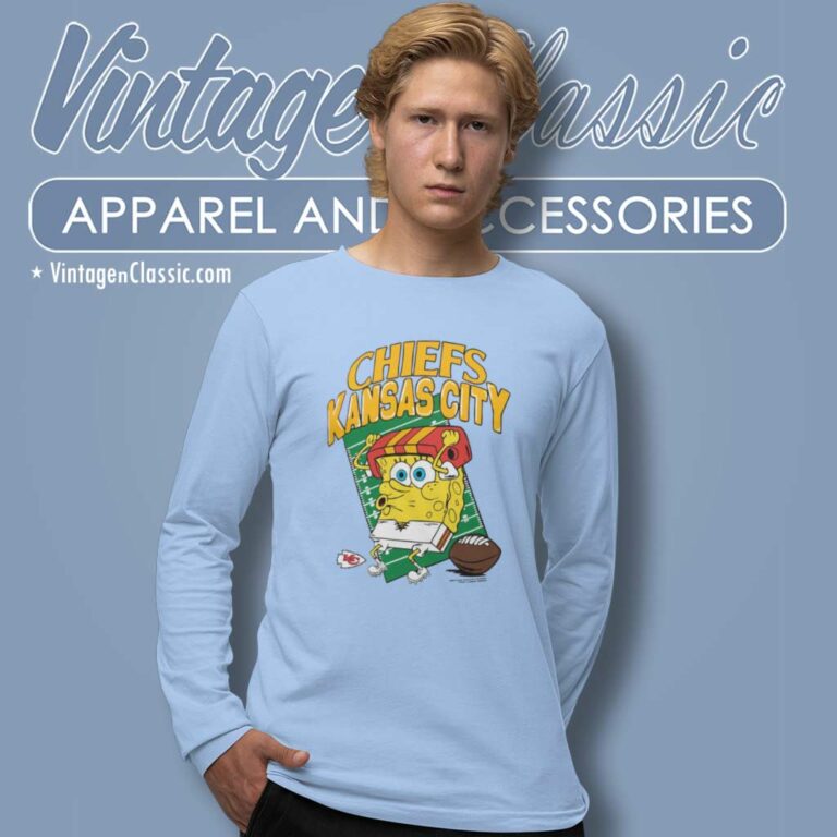 Spongebob Kc Chiefs Super Bowl Lviii Long Sleeve Tee Spongebob Kc Chiefs Super Bowl Lviii Long Sleeve Tee