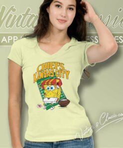 Spongebob Kc Chiefs Super Bowl Lviii V Neck TShirt