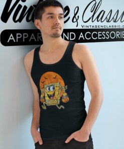 Spongebob Mummy Pumpkin Halloween Tank Top Racerback 1