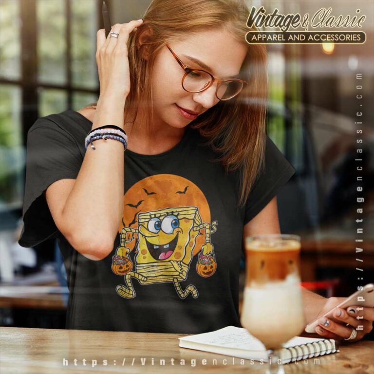 Spongebob Mummy Pumpkin Halloween Women TShirt 1 Spongebob Mummy Pumpkin Halloween Women TShirt 1