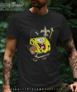 Spongebob New Orleans Saints Football Shirt T shirt