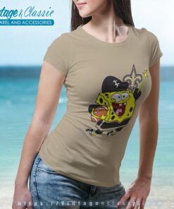 Spongebob New Orleans Saints Football Shirt Women T shirt