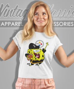 Spongebob Pittsburgh Steelers Football Shirt Women T shirt
