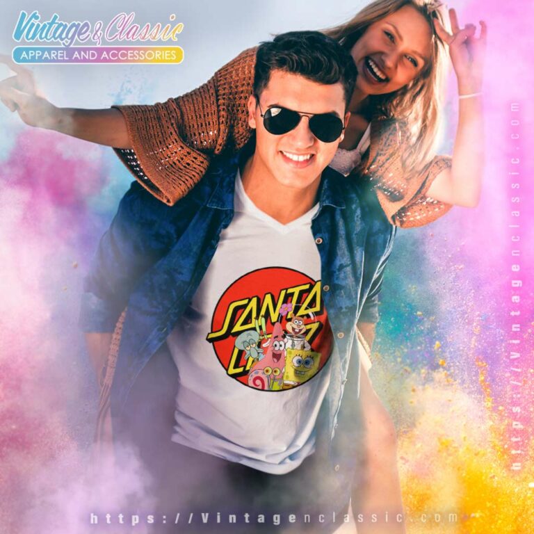 Spongebob Santa Cruz V Neck TShirt Spongebob Santa Cruz V Neck TShirt