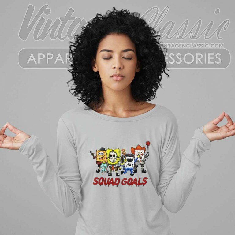 Spongebob Squad Goal Halloween Long Sleeve Tee Spongebob Squad Goal Halloween Long Sleeve Tee