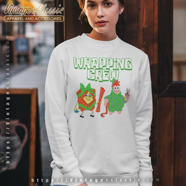Spongebob Squarepant And Patrick Star Wrapping Crew Sweatshirt Spongebob Squarepant And Patrick Star Wrapping Crew Sweatshirt