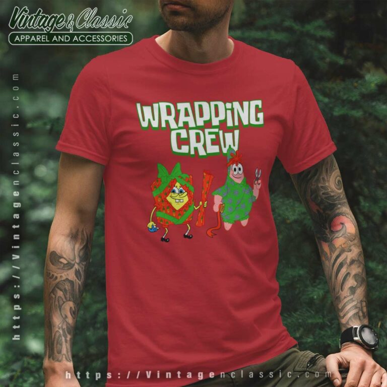 Spongebob Squarepant And Patrick Star Wrapping Crew T Shirt Spongebob Squarepant And Patrick Star Wrapping Crew T Shirt