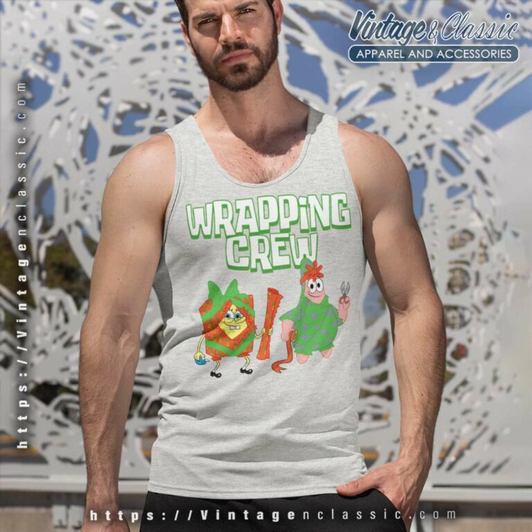 Spongebob Squarepant And Patrick Star Wrapping Crew Tank Top Racerback Spongebob Squarepant And Patrick Star Wrapping Crew Tank Top Racerback