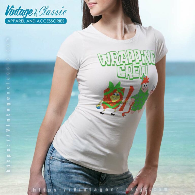 Spongebob Squarepant And Patrick Star Wrapping Crew Women TShirt Spongebob Squarepant And Patrick Star Wrapping Crew Women TShirt
