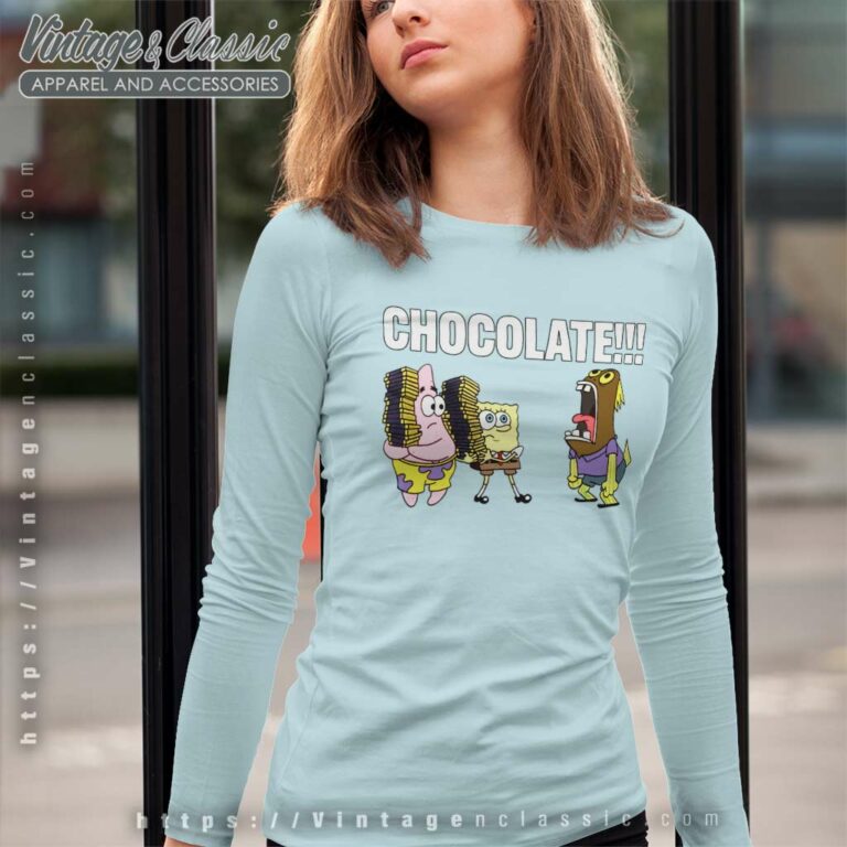 Spongebob Squarepants Chocolate Long Sleeve Tee Spongebob Squarepants Chocolate Long Sleeve Tee