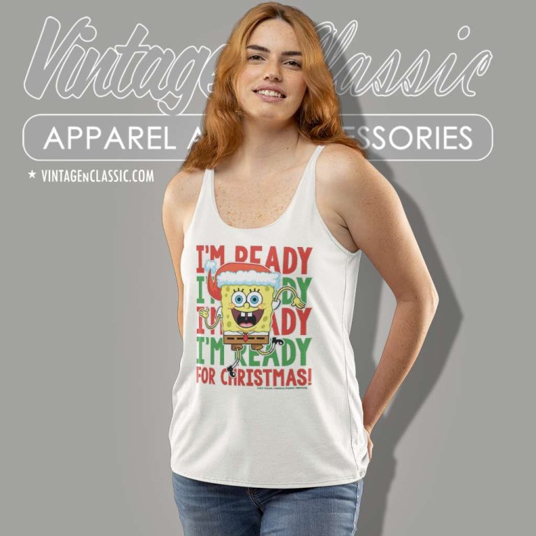 Spongebob Squarepants Im Ready For Christmas Tank Top Racerback Spongebob Squarepants Im Ready For Christmas Tank Top Racerback