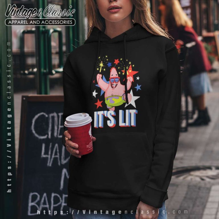 Spongebob Squarepants Lit Fireworks Patrick Hoodie Spongebob Squarepants Lit Fireworks Patrick Hoodie
