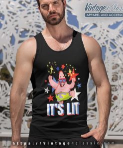 Spongebob Squarepants Lit Fireworks Patrick Tank Top Racerback