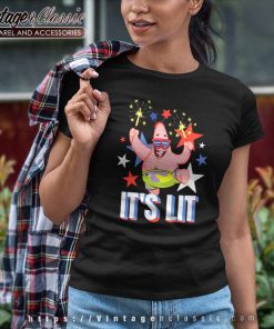 Spongebob Squarepants Lit Fireworks Patrick Women TShirt