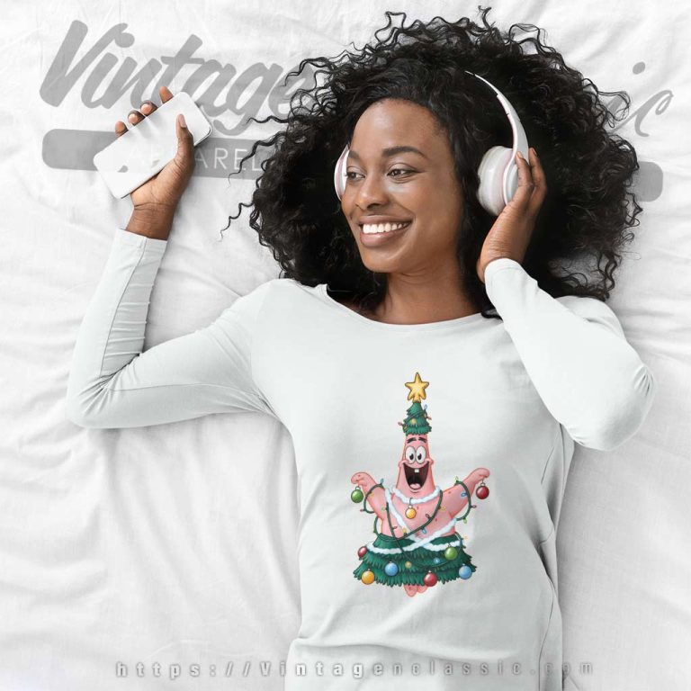 Spongebob Squarepants Patrick Star Christmas Tree Long Sleeve Tee Spongebob Squarepants Patrick Star Christmas Tree Long Sleeve Tee