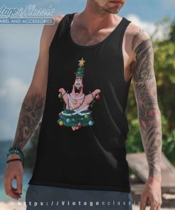 Spongebob Squarepants Patrick Star Christmas Tree Tank Top Racerback