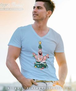 Spongebob Squarepants Patrick Star Christmas Tree V Neck TShirt