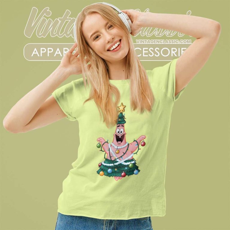 Spongebob Squarepants Patrick Star Christmas Tree Women TShirt Spongebob Squarepants Patrick Star Christmas Tree Women TShirt