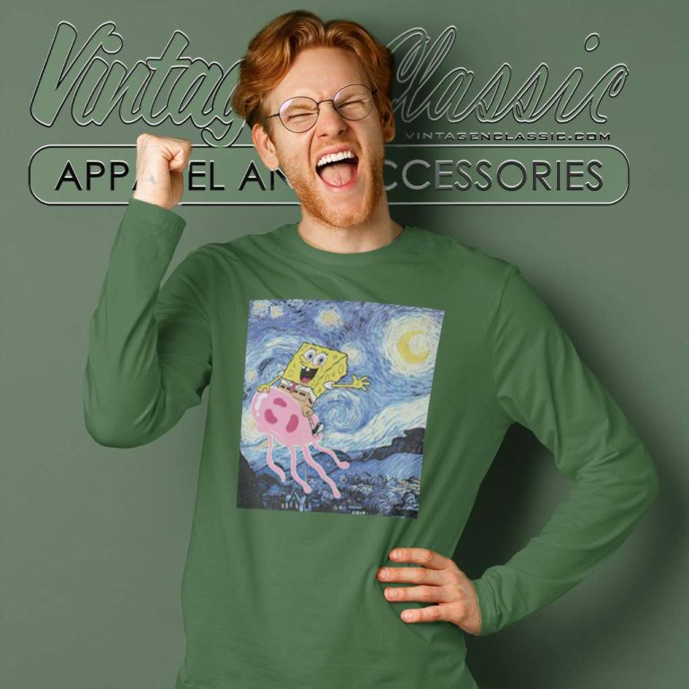 Spongebob Squarepants Starry Night Long Sleeve Tee Spongebob Squarepants Starry Night Long Sleeve Tee
