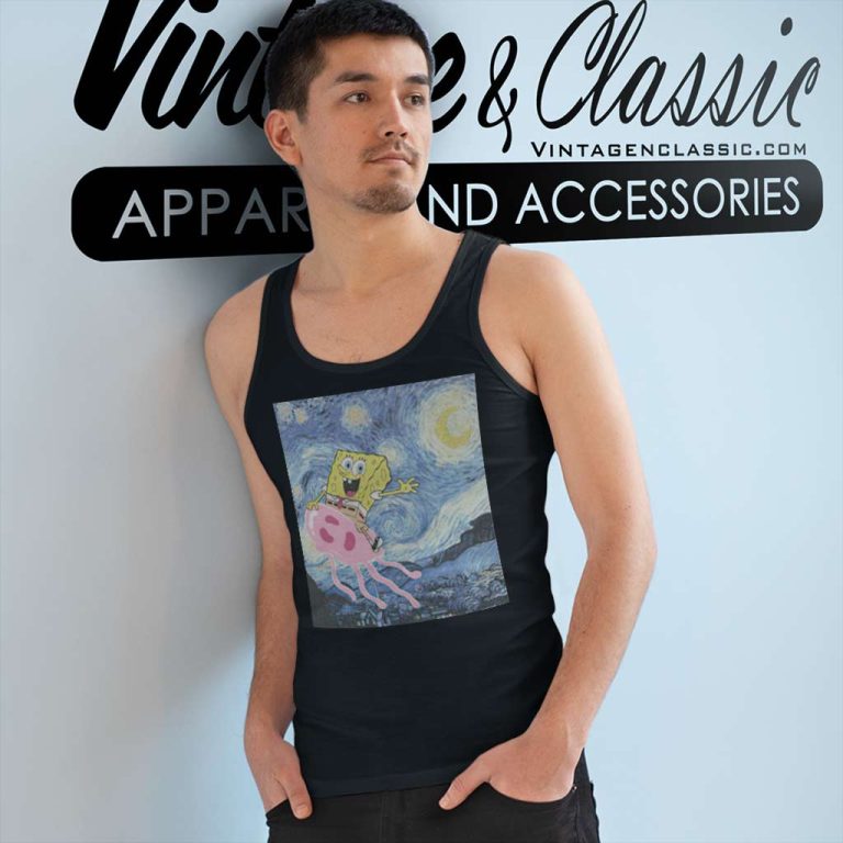 Spongebob Squarepants Starry Night Tank Top Racerback Spongebob Squarepants Starry Night Tank Top Racerback