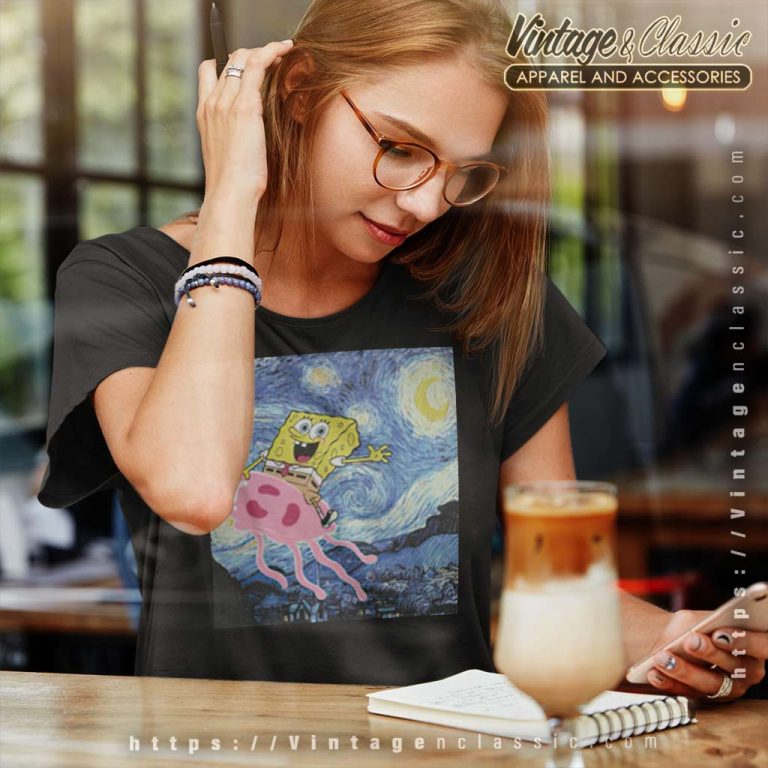 Spongebob Squarepants Starry Night Women TShirt Spongebob Squarepants Starry Night Women TShirt
