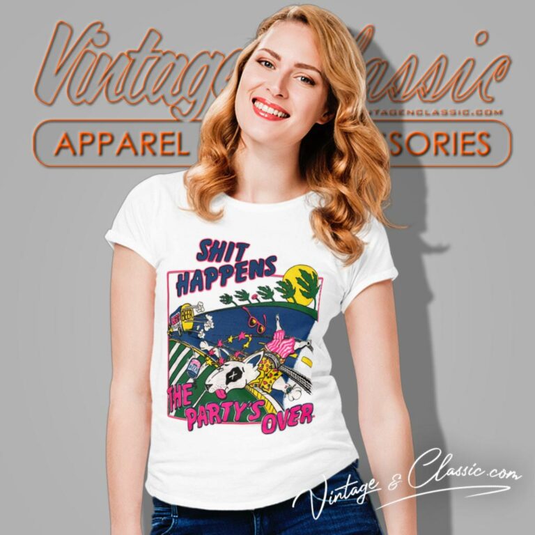 Spuds Mackenzie Beer Shit Happens The Partys Over Women T Shirt Spuds Mackenzie Beer Shit Happens The Partys Over Women T Shirt