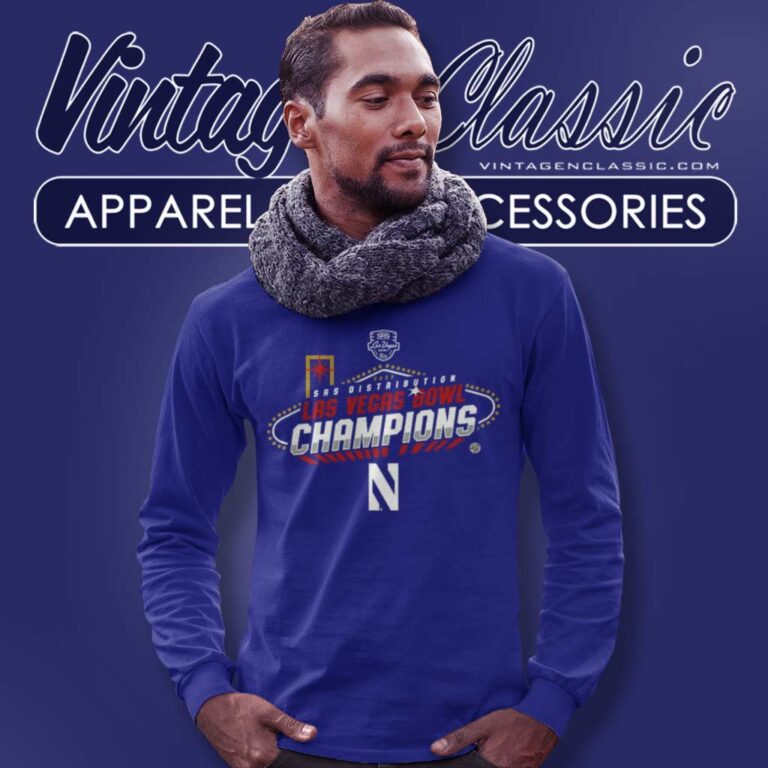 Srs Las Vegas Bowl Champions North Western Wildcats 2023 Long Sleeve Tee Srs Las Vegas Bowl Champions North Western Wildcats 2023 Long Sleeve Tee