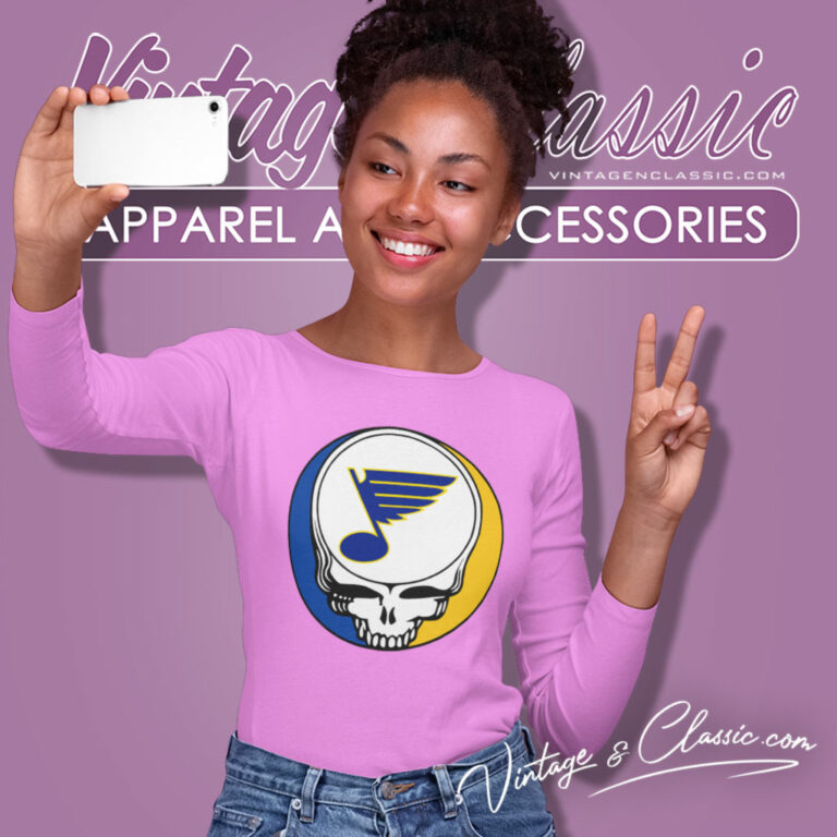 St Louis Blues Grateful Dead Steal Your Face Long Sleeve Tee St Louis Blues Grateful Dead Steal Your Face Long Sleeve Tee