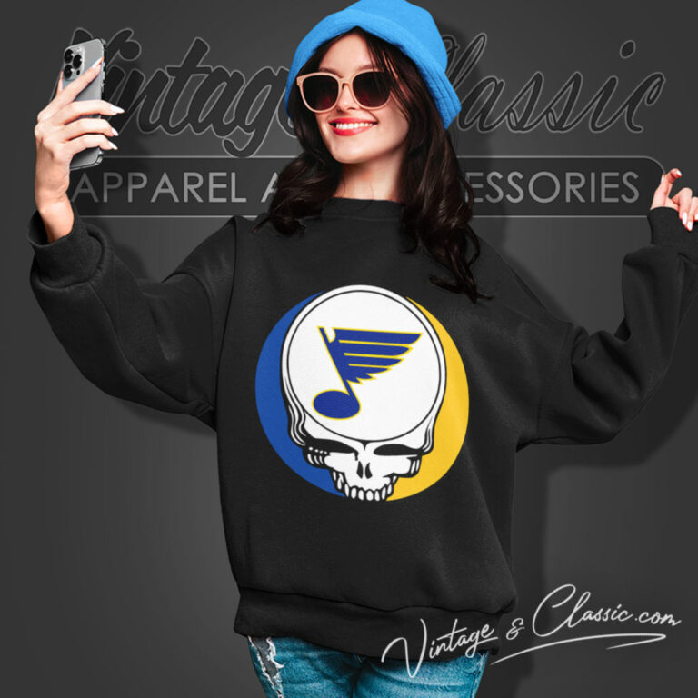 St Louis Blues Grateful Dead Steal Your Face Sweatshirt St Louis Blues Grateful Dead Steal Your Face Sweatshirt